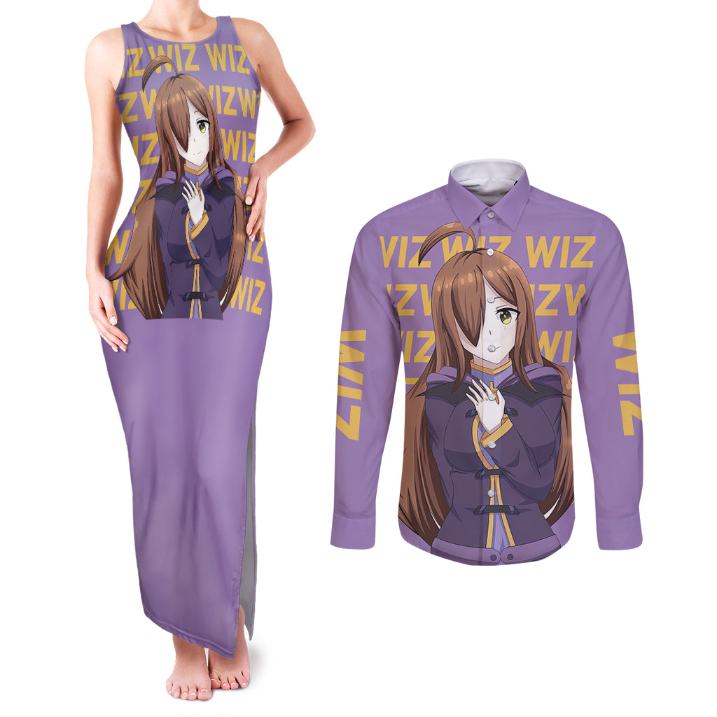 Wiz - Anime KonoSuba For Fans Couples Matching Tank Maxi Dress and Long Sleeve Button Shirt TS04
