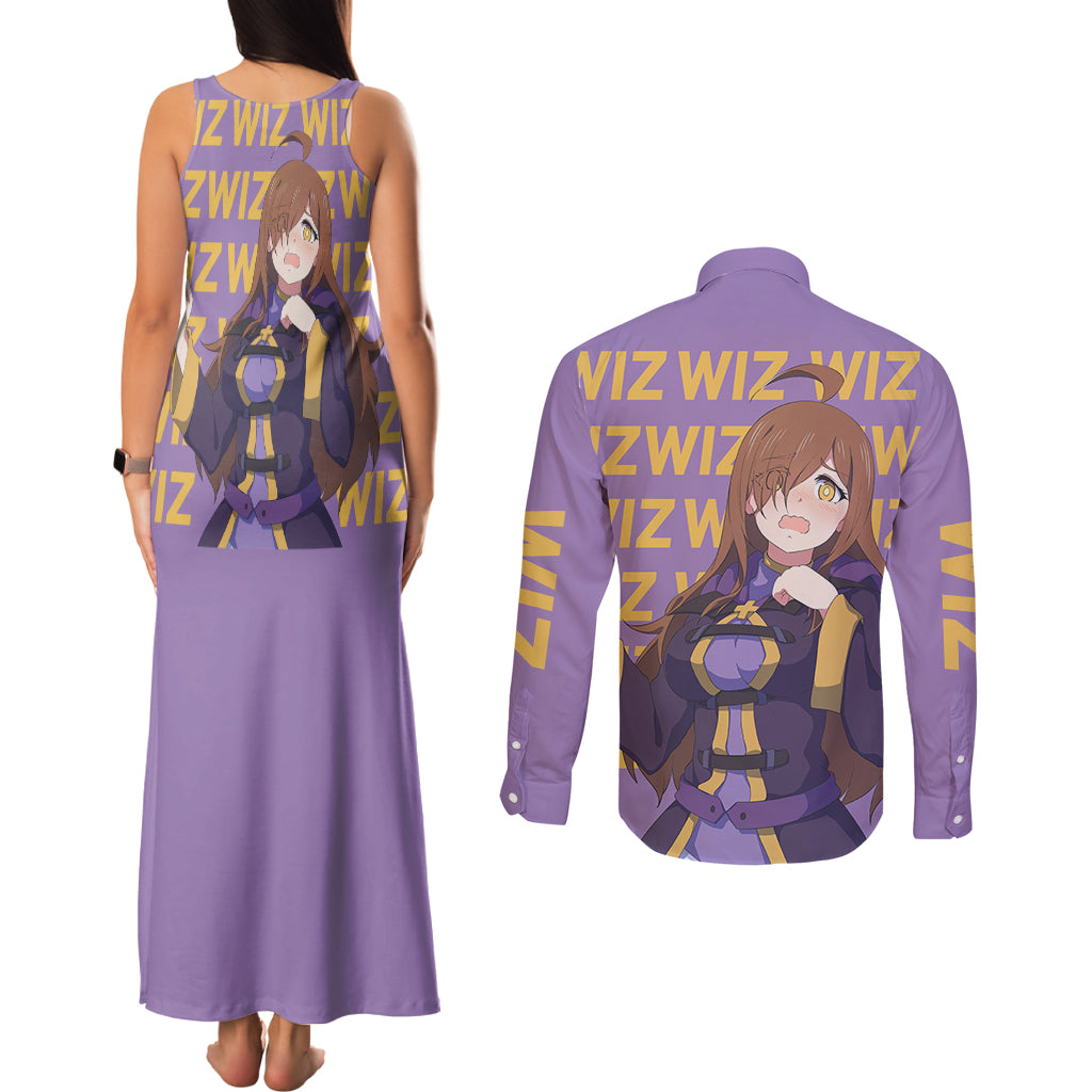 Wiz - Anime KonoSuba For Fans Couples Matching Tank Maxi Dress and Long Sleeve Button Shirt TS04