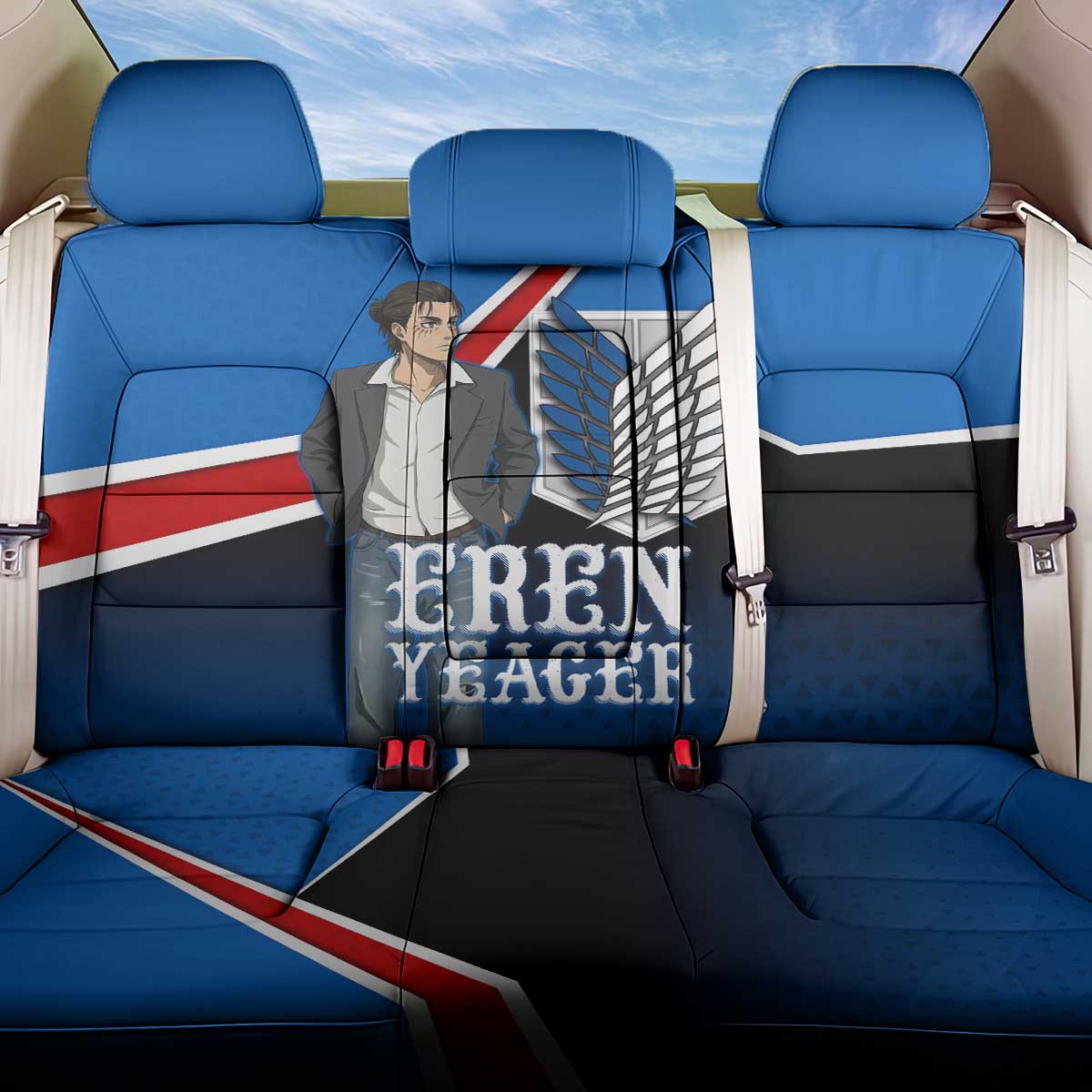 Eren Yeager Attack on Titan Back Car Seat Cover Anime Modern Rebel Aesthetic