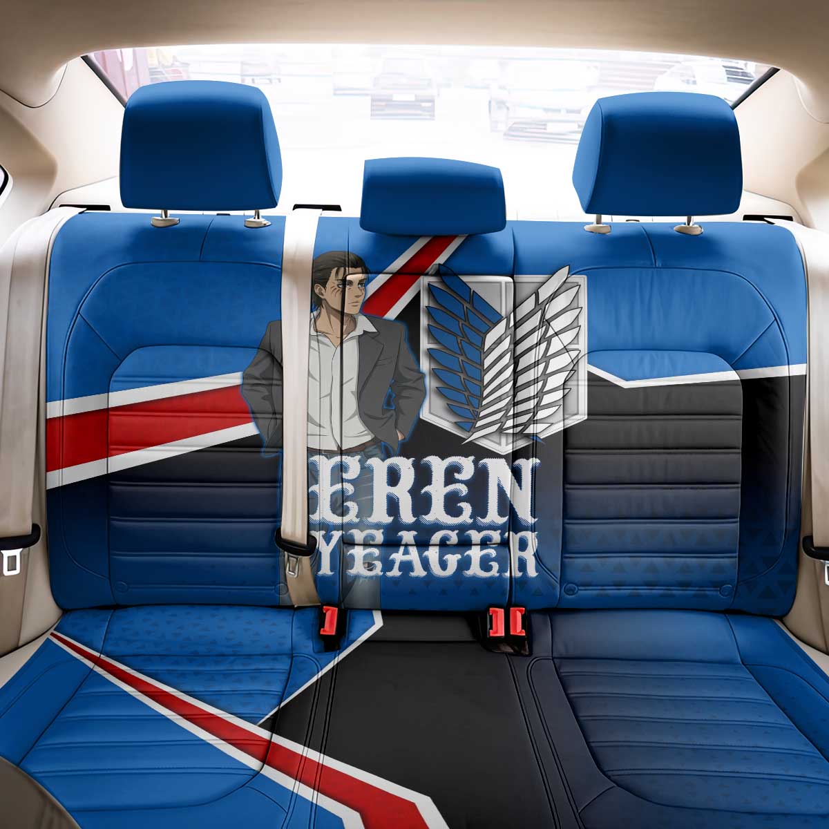 Eren Yeager Attack on Titan Back Car Seat Cover Anime Modern Rebel Aesthetic