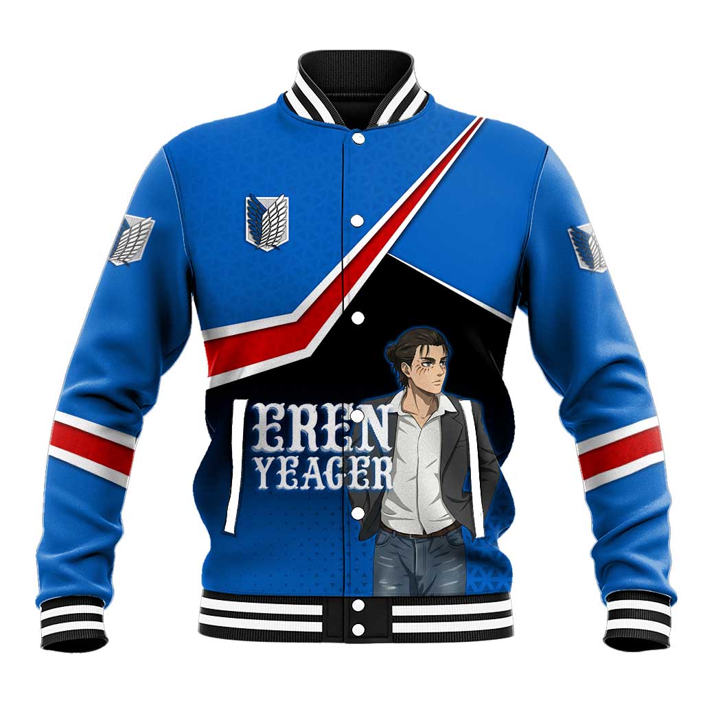 Eren Yeager Attack on Titan Baseball Jacket Anime Modern Rebel Aesthetic