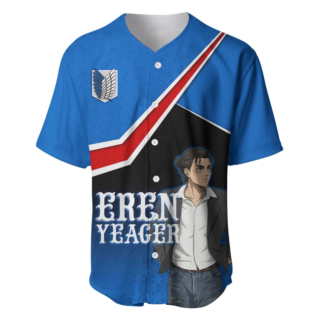 Eren Yeager Attack on Titan Baseball Jersey Anime Modern Rebel Aesthetic