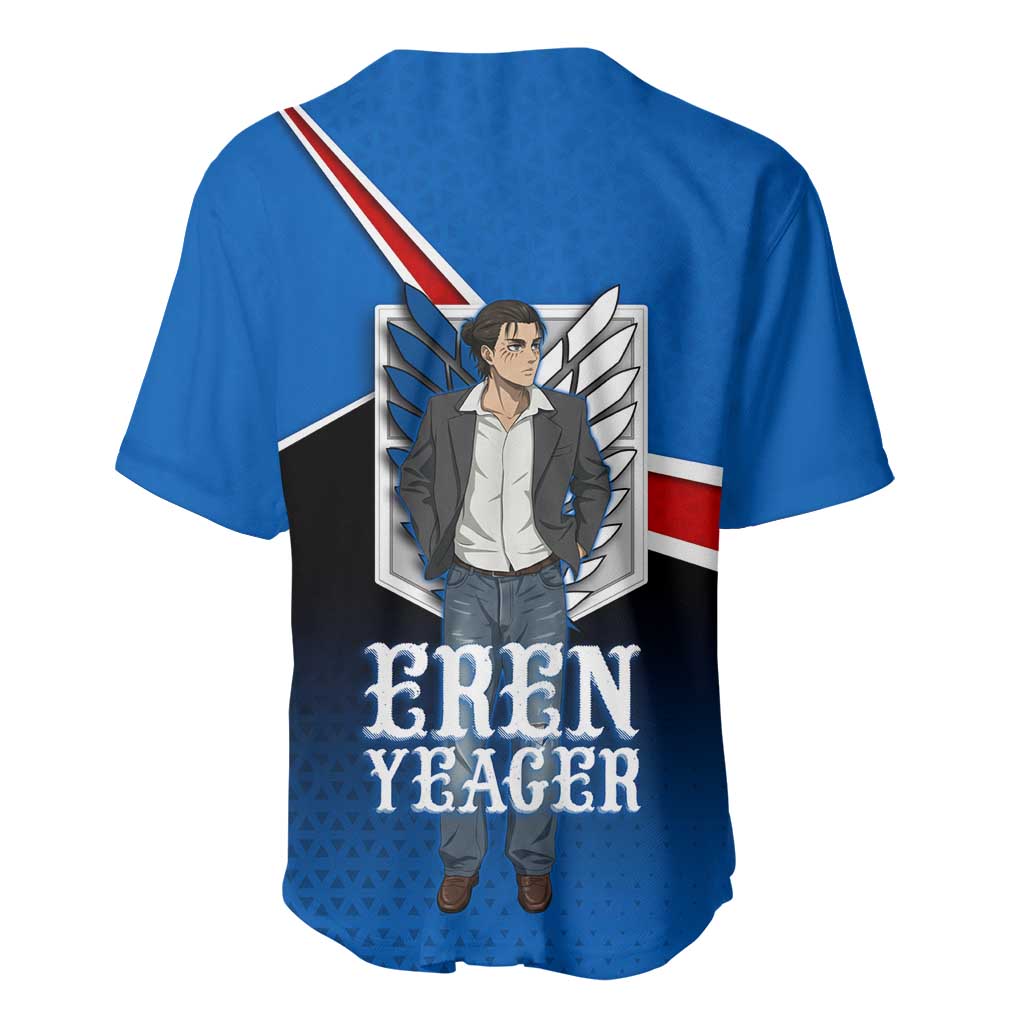 Eren Yeager Attack on Titan Baseball Jersey Anime Modern Rebel Aesthetic