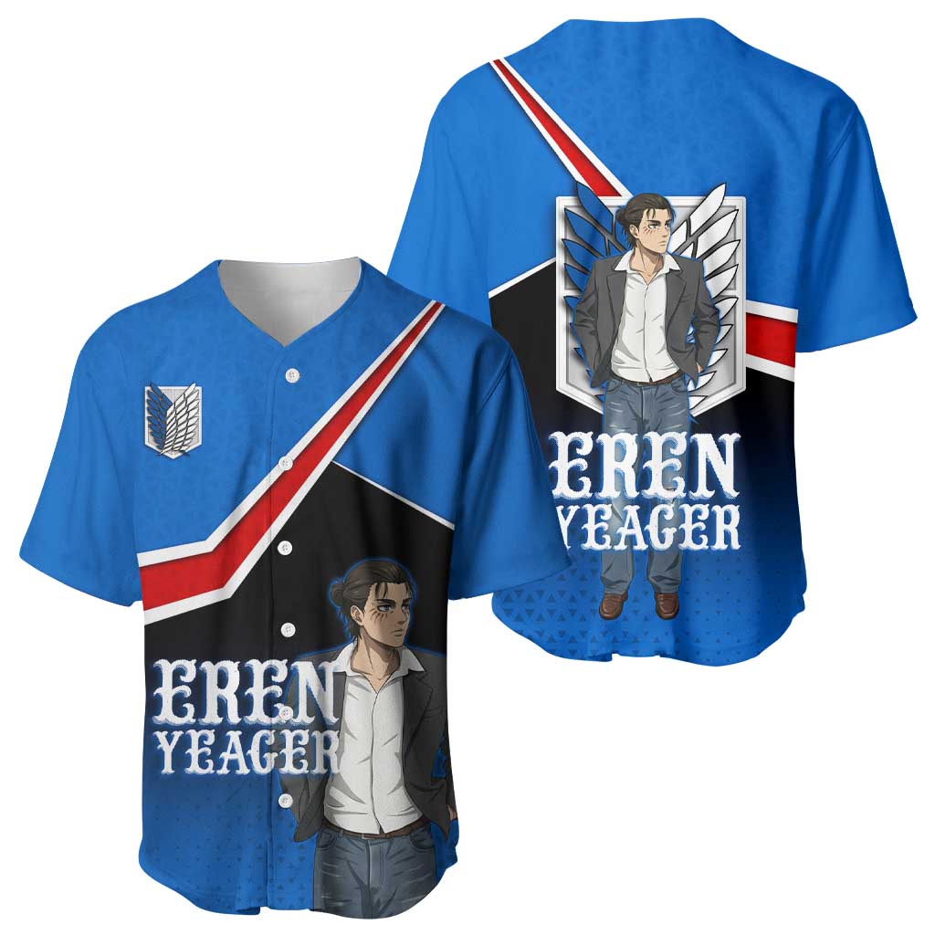 Eren Yeager Attack on Titan Baseball Jersey Anime Modern Rebel Aesthetic
