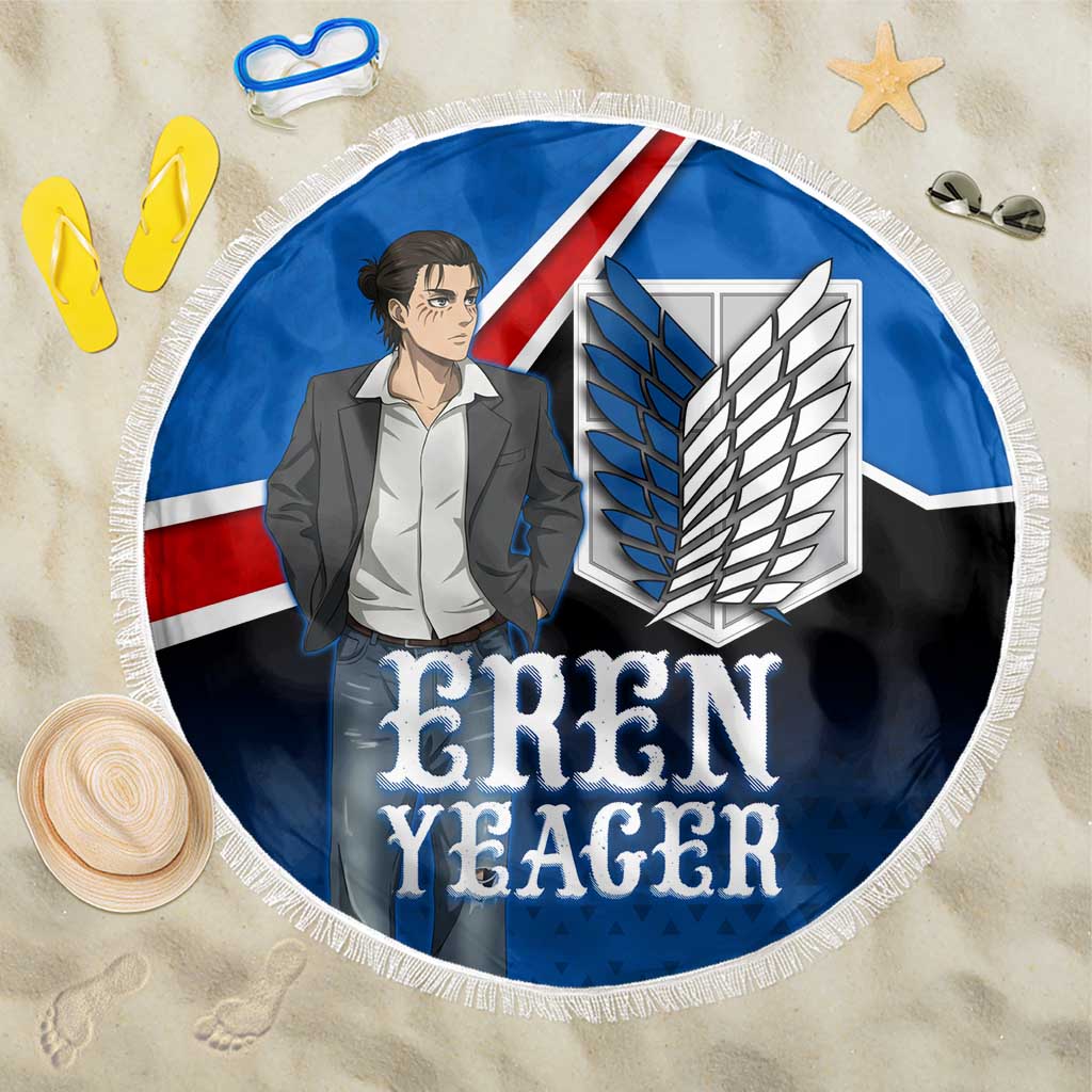 Eren Yeager Attack on Titan Beach Blanket Anime Modern Rebel Aesthetic