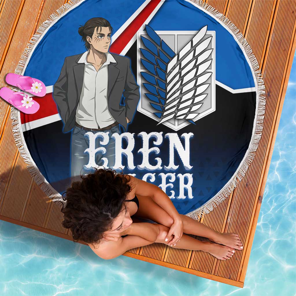 Eren Yeager Attack on Titan Beach Blanket Anime Modern Rebel Aesthetic