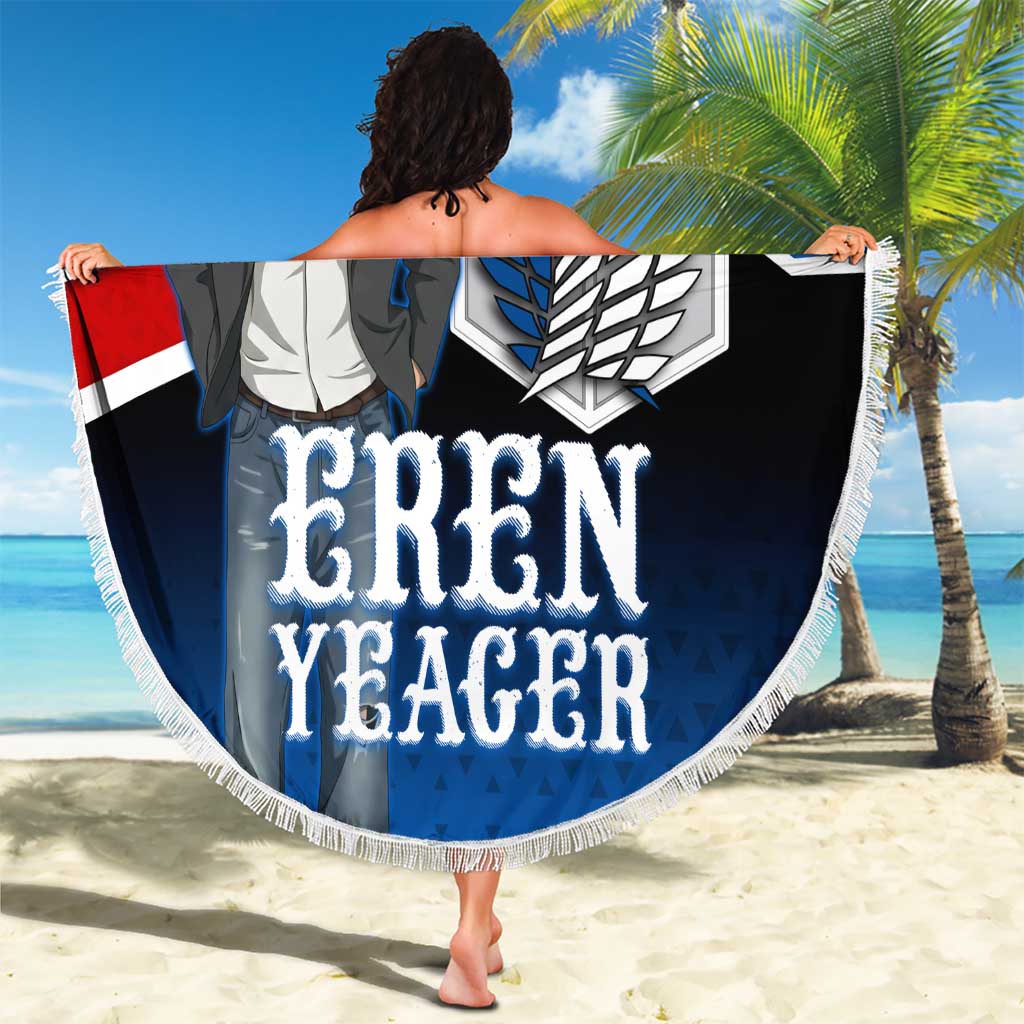 Eren Yeager Attack on Titan Beach Blanket Anime Modern Rebel Aesthetic