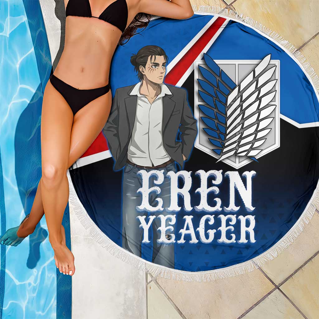 Eren Yeager Attack on Titan Beach Blanket Anime Modern Rebel Aesthetic