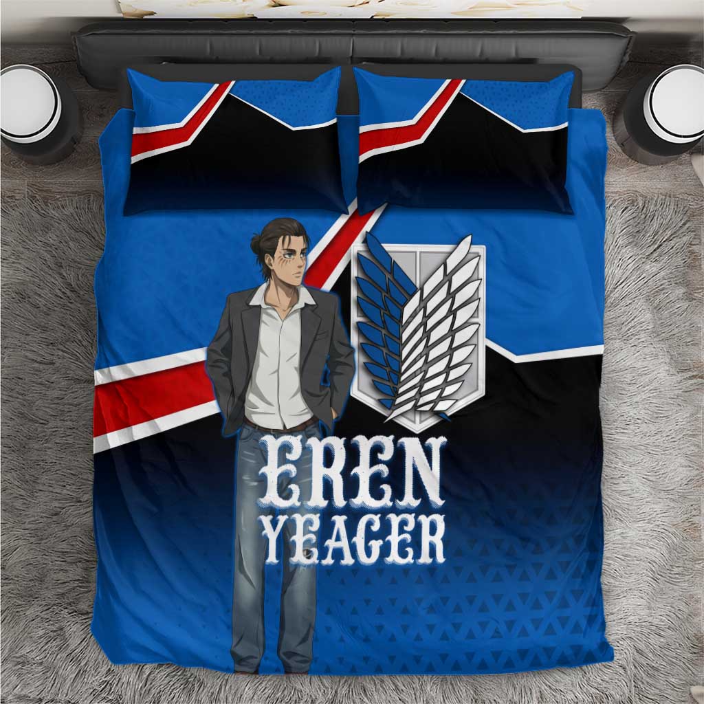 Eren Yeager Attack on Titan Bedding Set Anime Modern Rebel Aesthetic