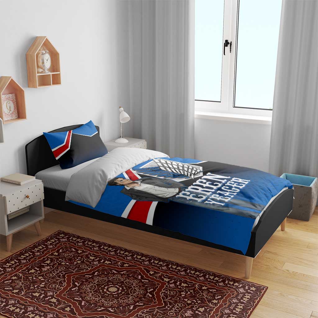 Eren Yeager Attack on Titan Bedding Set Anime Modern Rebel Aesthetic
