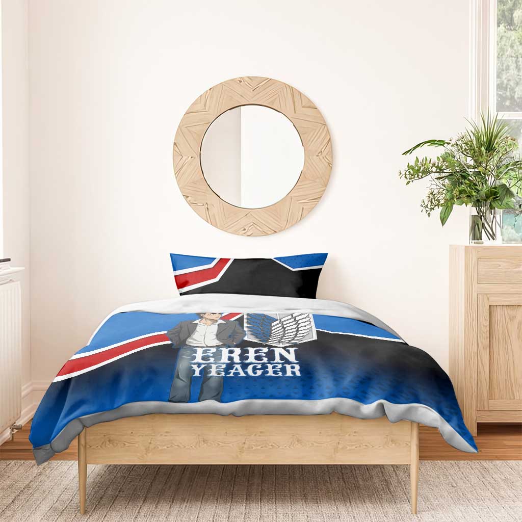 Eren Yeager Attack on Titan Bedding Set Anime Modern Rebel Aesthetic