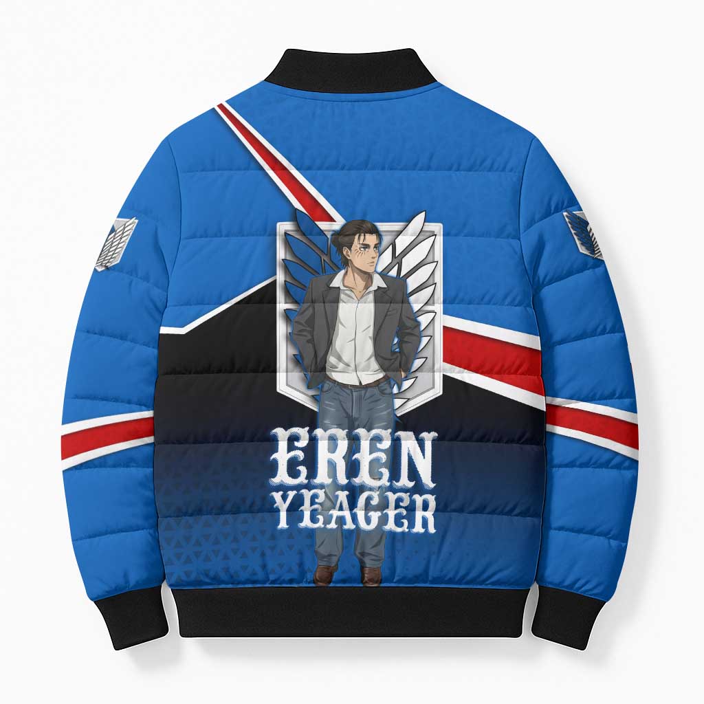 Eren Yeager Attack on Titan Bomber Puffer Jacket Anime Modern Rebel Aesthetic