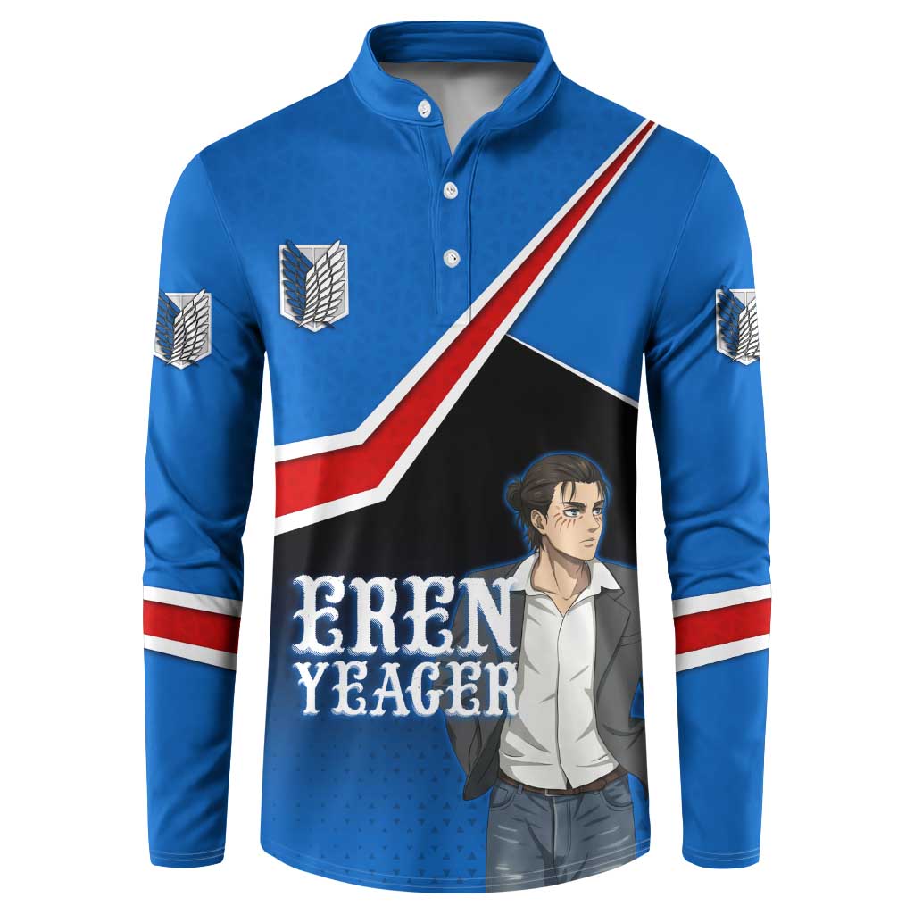 Eren Yeager Attack on Titan Button Sweatshirt Anime Modern Rebel Aesthetic