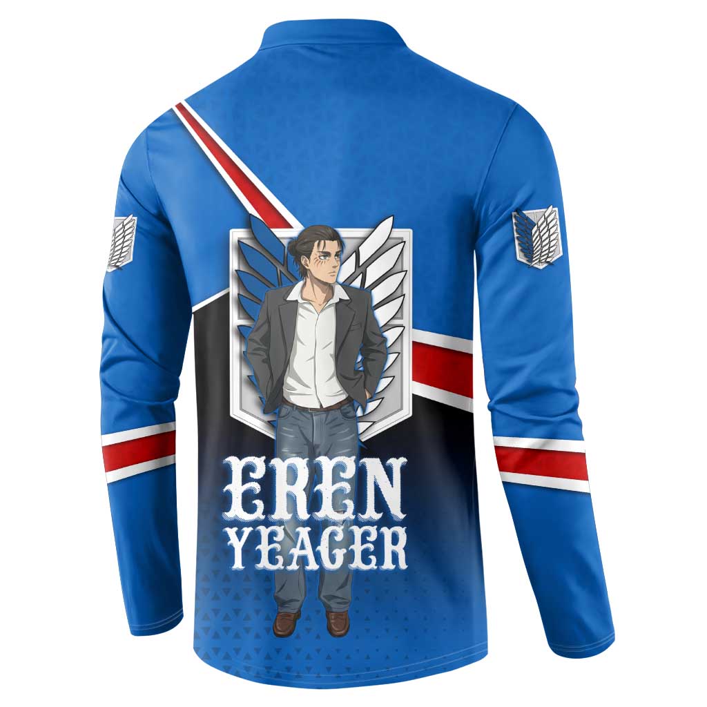 Eren Yeager Attack on Titan Button Sweatshirt Anime Modern Rebel Aesthetic