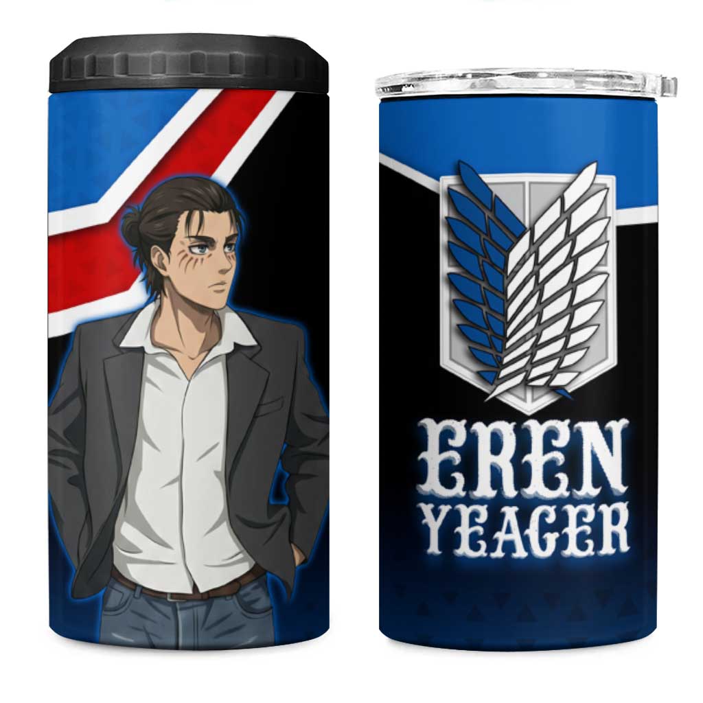 Eren Yeager Attack on Titan 4 in 1 Can Cooler Tumbler Anime Modern Rebel Aesthetic