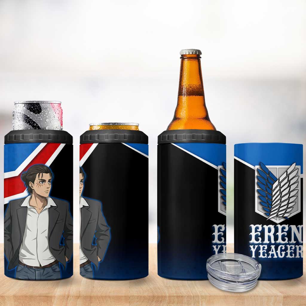 Eren Yeager Attack on Titan 4 in 1 Can Cooler Tumbler Anime Modern Rebel Aesthetic
