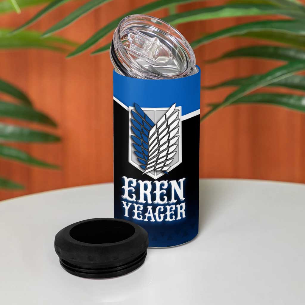 Eren Yeager Attack on Titan 4 in 1 Can Cooler Tumbler Anime Modern Rebel Aesthetic
