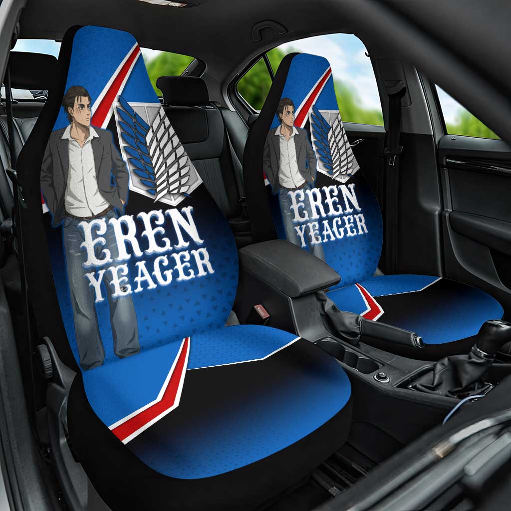 Eren Yeager Attack on Titan Car Seat Cover Anime Modern Rebel Aesthetic