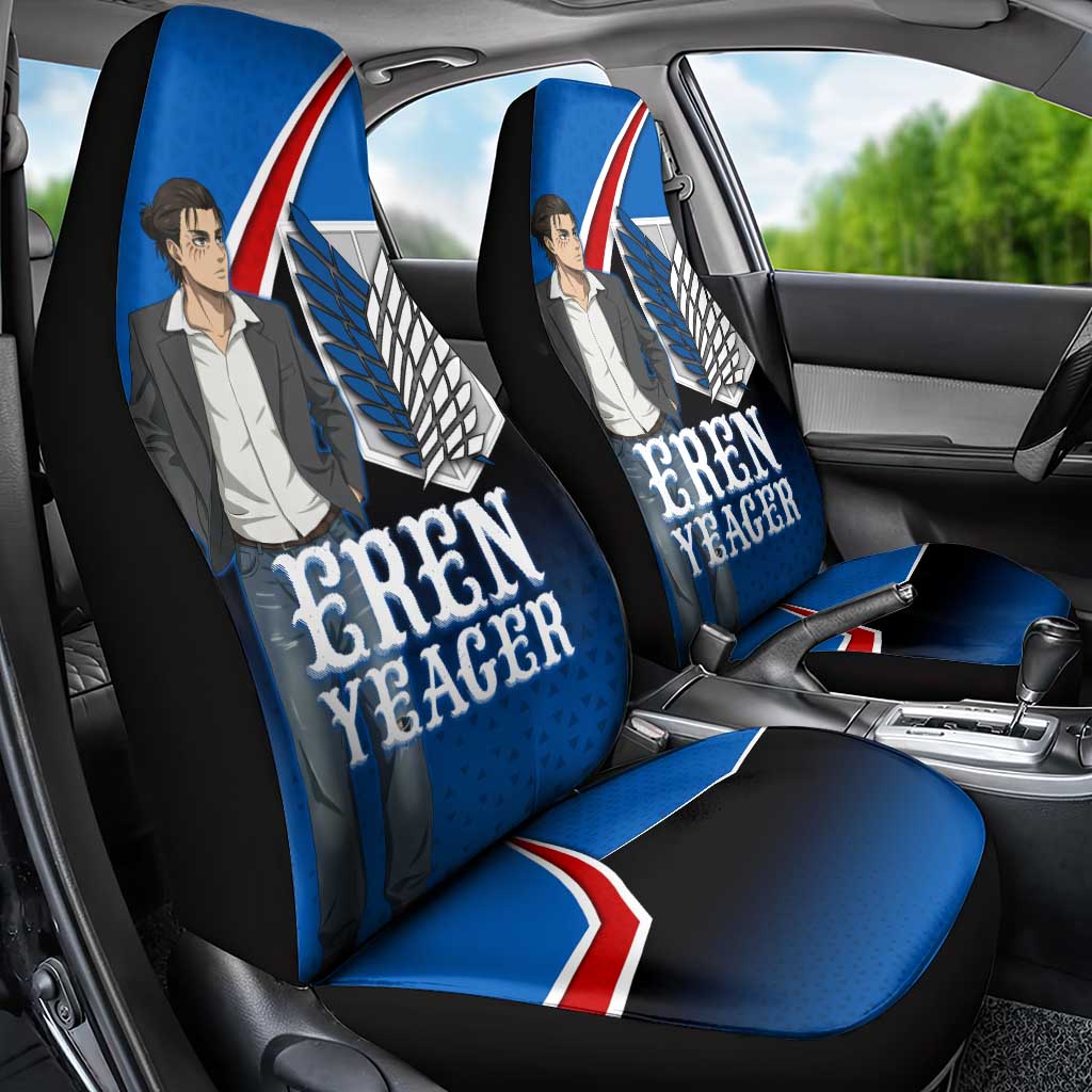 Eren Yeager Attack on Titan Car Seat Cover Anime Modern Rebel Aesthetic