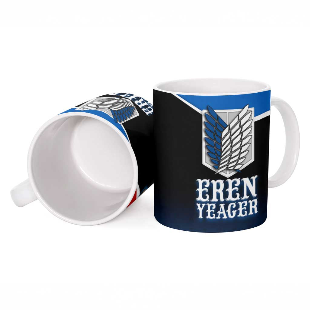 Eren Yeager Attack on Titan Ceramic Mug Anime Modern Rebel Aesthetic