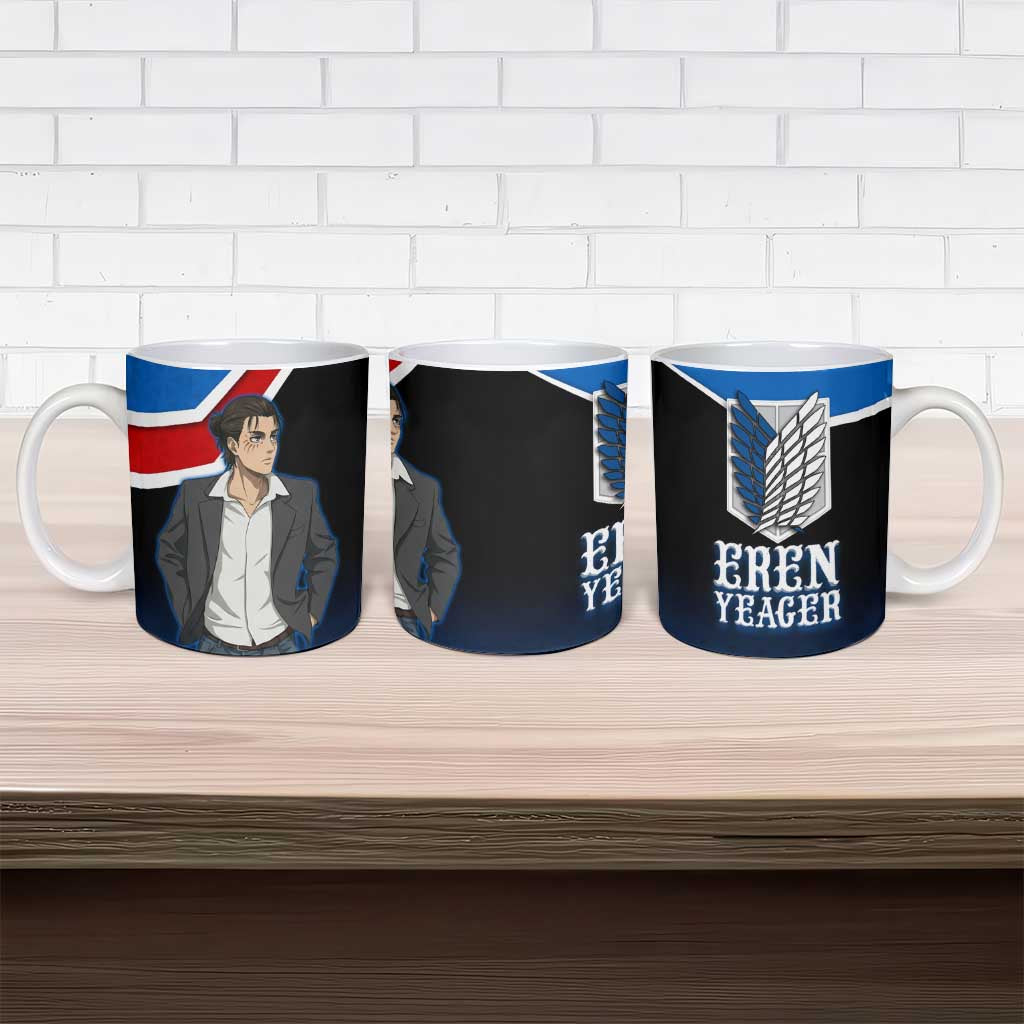Eren Yeager Attack on Titan Ceramic Mug Anime Modern Rebel Aesthetic