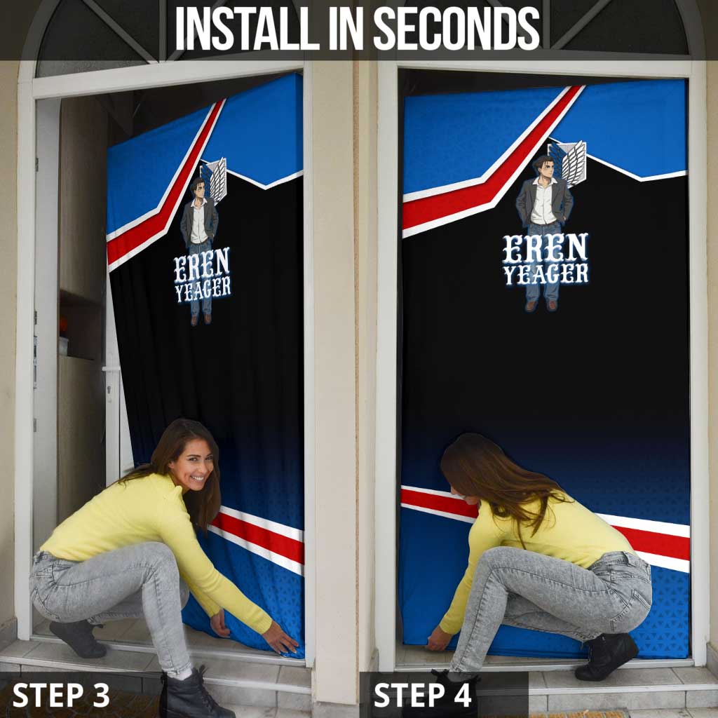 Eren Yeager Attack on Titan Door Cover Anime Modern Rebel Aesthetic