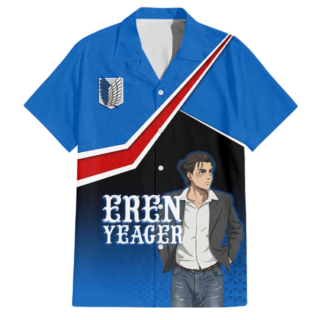 Eren Yeager Attack on Titan Family Matching Long Sleeve Bodycon Dress and Hawaiian Shirt Anime Modern Rebel Aesthetic