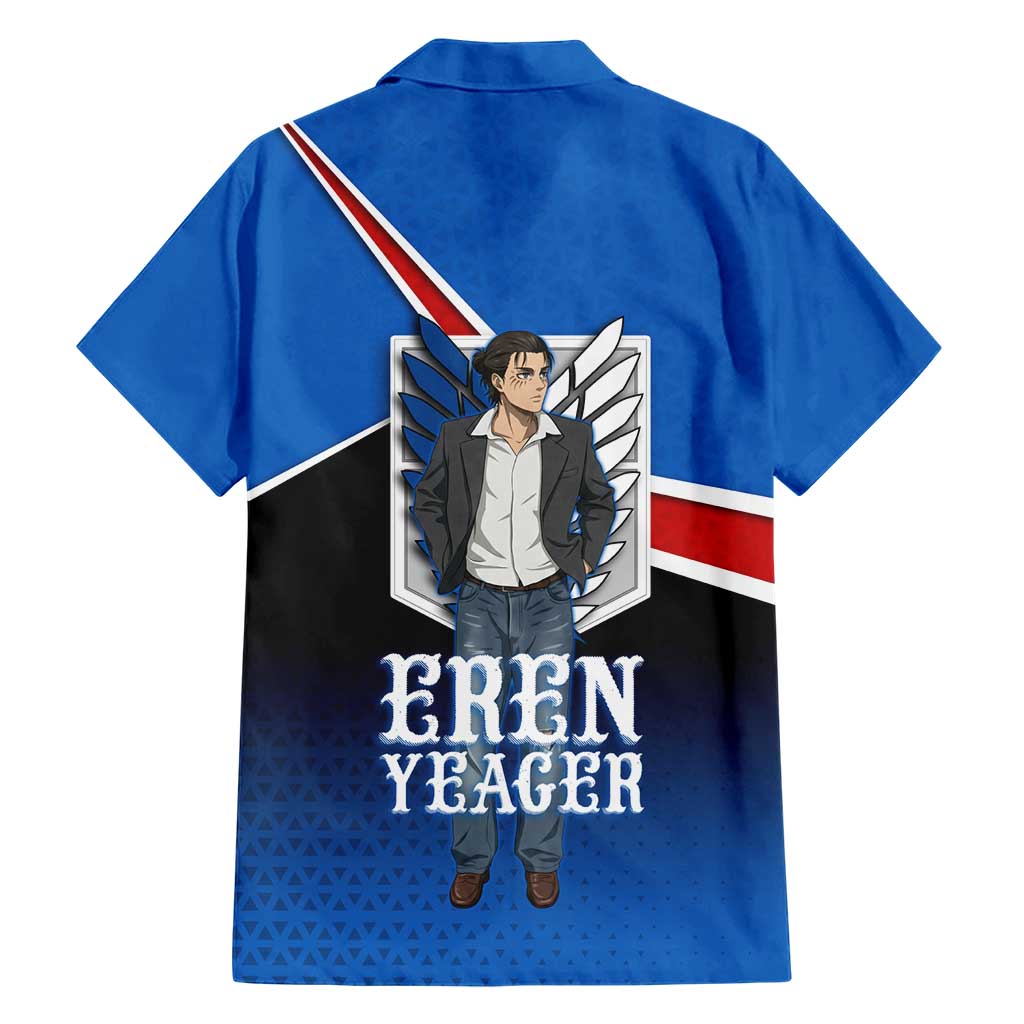 Eren Yeager Attack on Titan Family Matching Off The Shoulder Long Sleeve Dress and Hawaiian Shirt Anime Modern Rebel Aesthetic