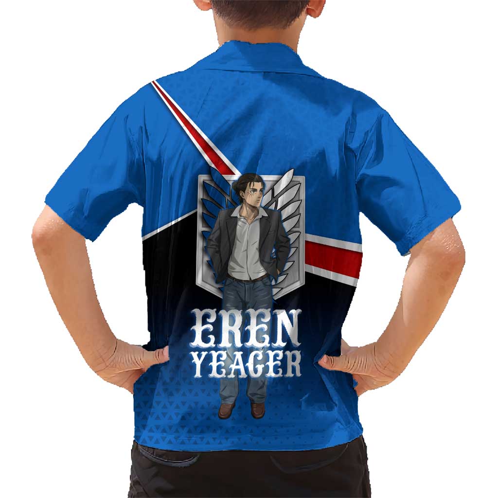 Eren Yeager Attack on Titan Family Matching Off Shoulder Maxi Dress and Hawaiian Shirt Anime Modern Rebel Aesthetic
