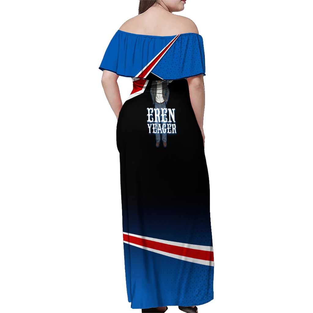 Eren Yeager Attack on Titan Family Matching Off Shoulder Maxi Dress and Hawaiian Shirt Anime Modern Rebel Aesthetic