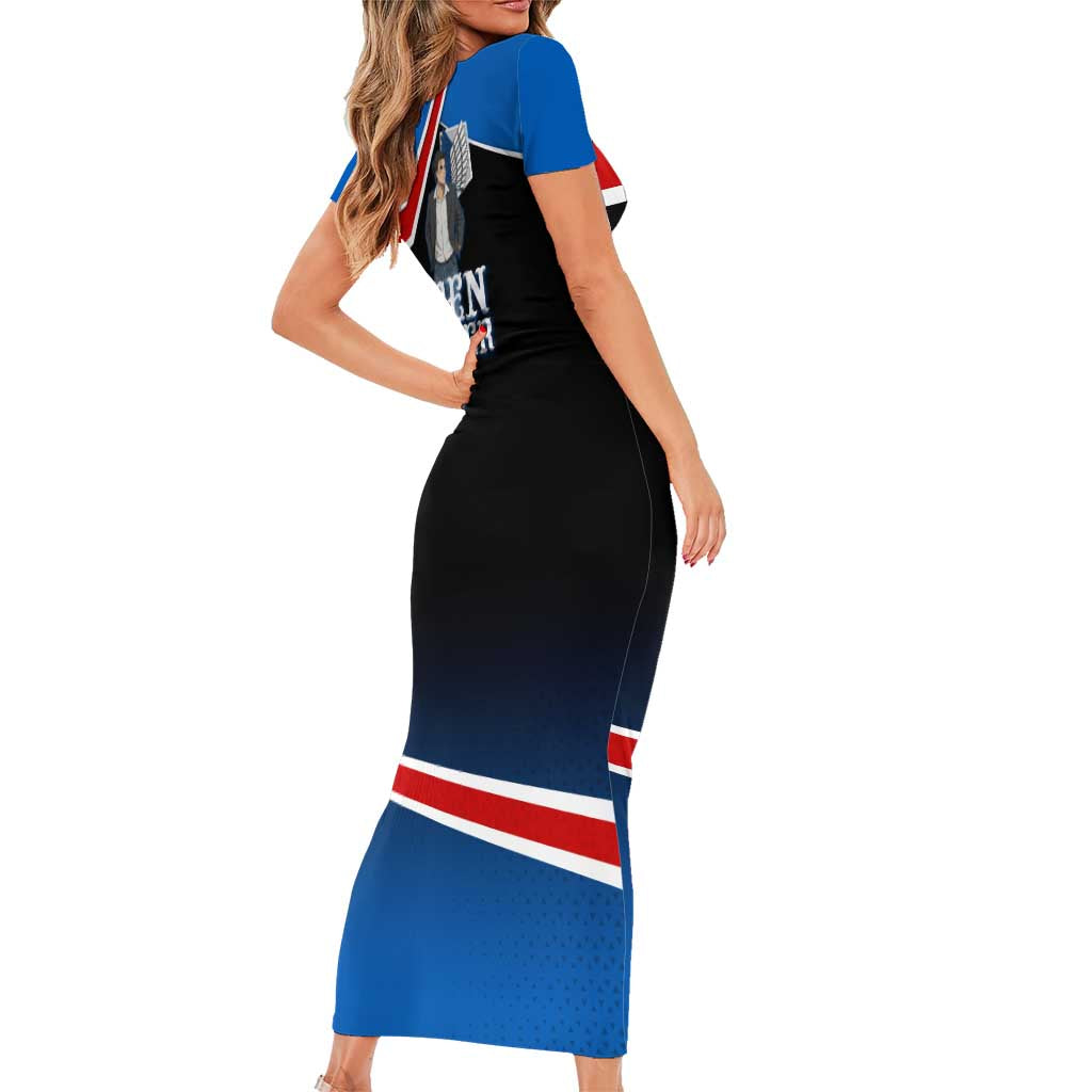 Eren Yeager Attack on Titan Family Matching Short Sleeve Bodycon Dress and Hawaiian Shirt Anime Modern Rebel Aesthetic