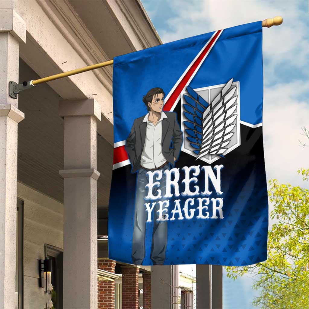 Eren Yeager Attack on Titan Garden Flag Anime Modern Rebel Aesthetic