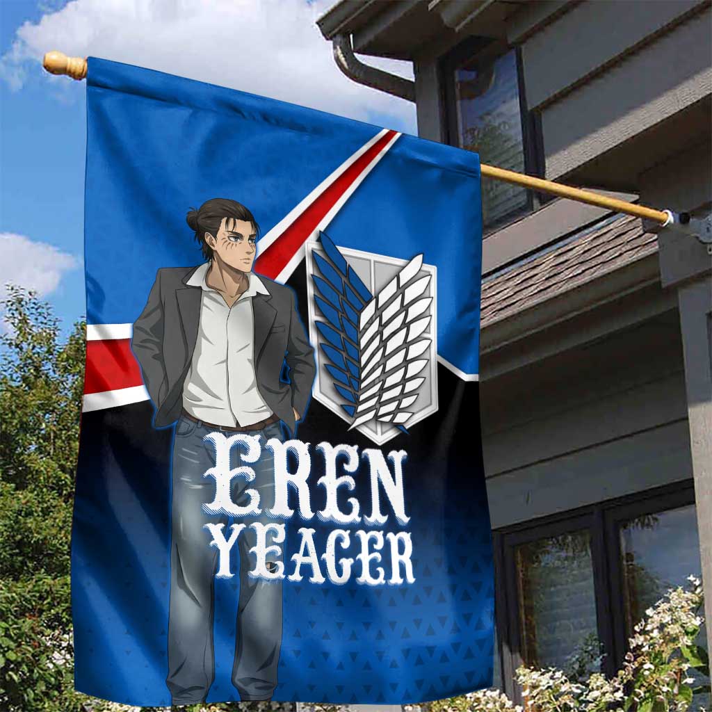 Eren Yeager Attack on Titan Garden Flag Anime Modern Rebel Aesthetic