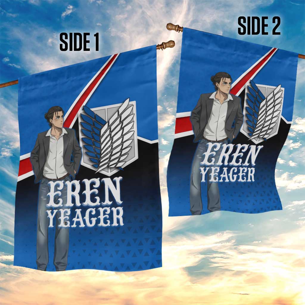 Eren Yeager Attack on Titan Garden Flag Anime Modern Rebel Aesthetic