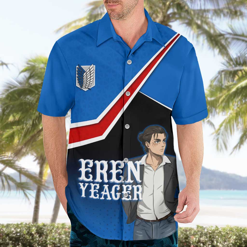 Eren Yeager Attack on Titan Hawaiian Shirt Anime Modern Rebel Aesthetic