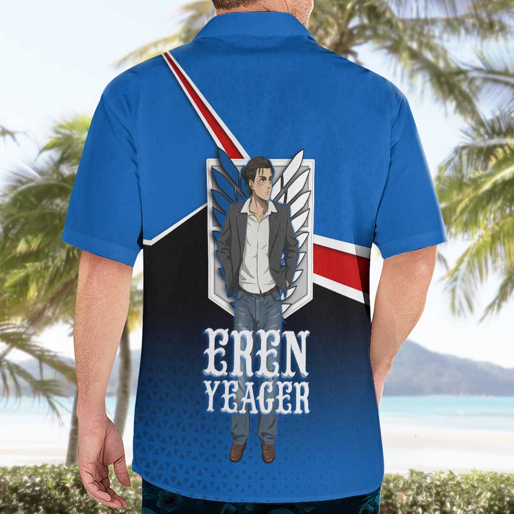 Eren Yeager Attack on Titan Hawaiian Shirt Anime Modern Rebel Aesthetic