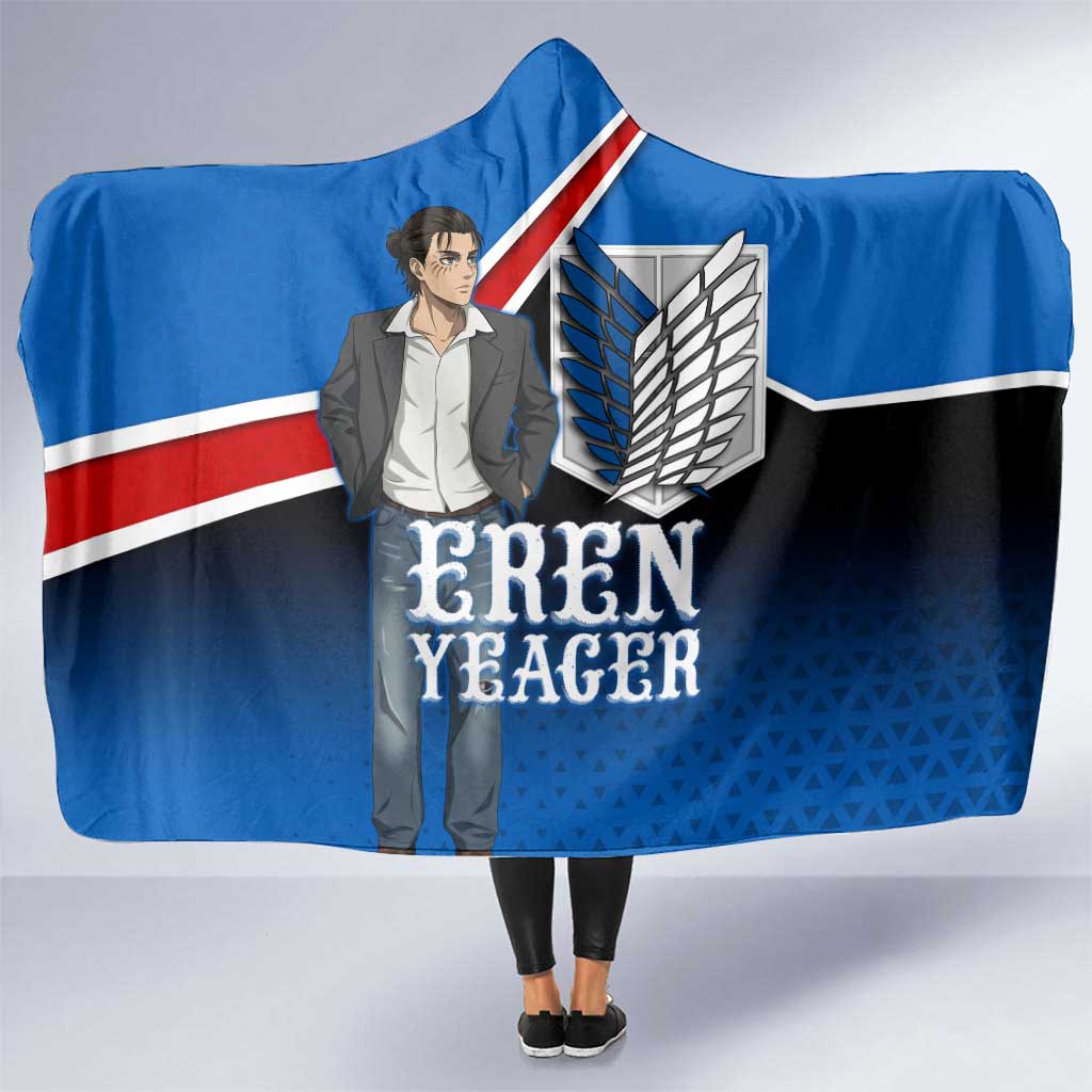 Eren Yeager Attack on Titan Hooded Blanket Anime Modern Rebel Aesthetic