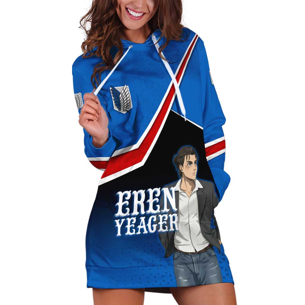 Eren Yeager Attack on Titan Hoodie Dress Anime Modern Rebel Aesthetic
