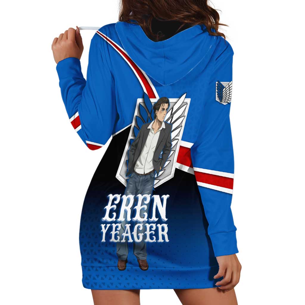 Eren Yeager Attack on Titan Hoodie Dress Anime Modern Rebel Aesthetic
