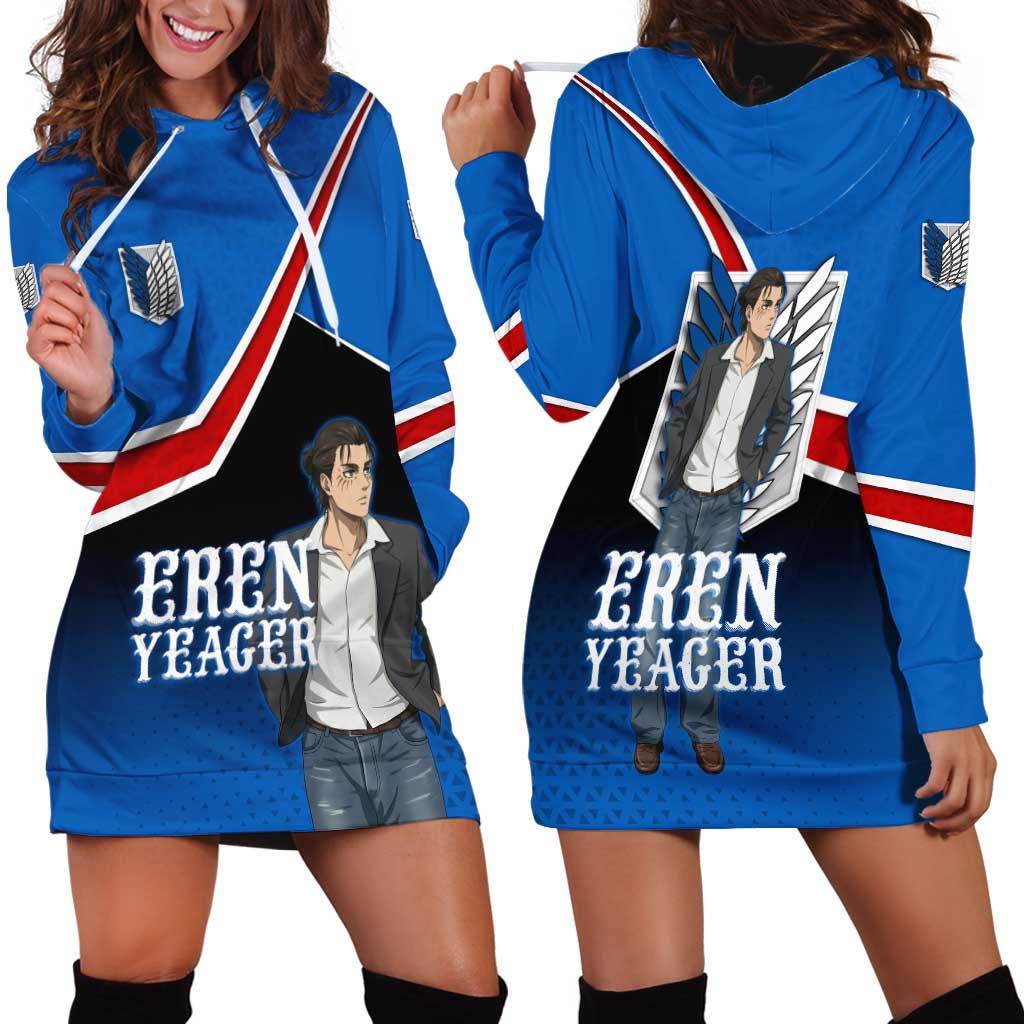 Eren Yeager Attack on Titan Hoodie Dress Anime Modern Rebel Aesthetic