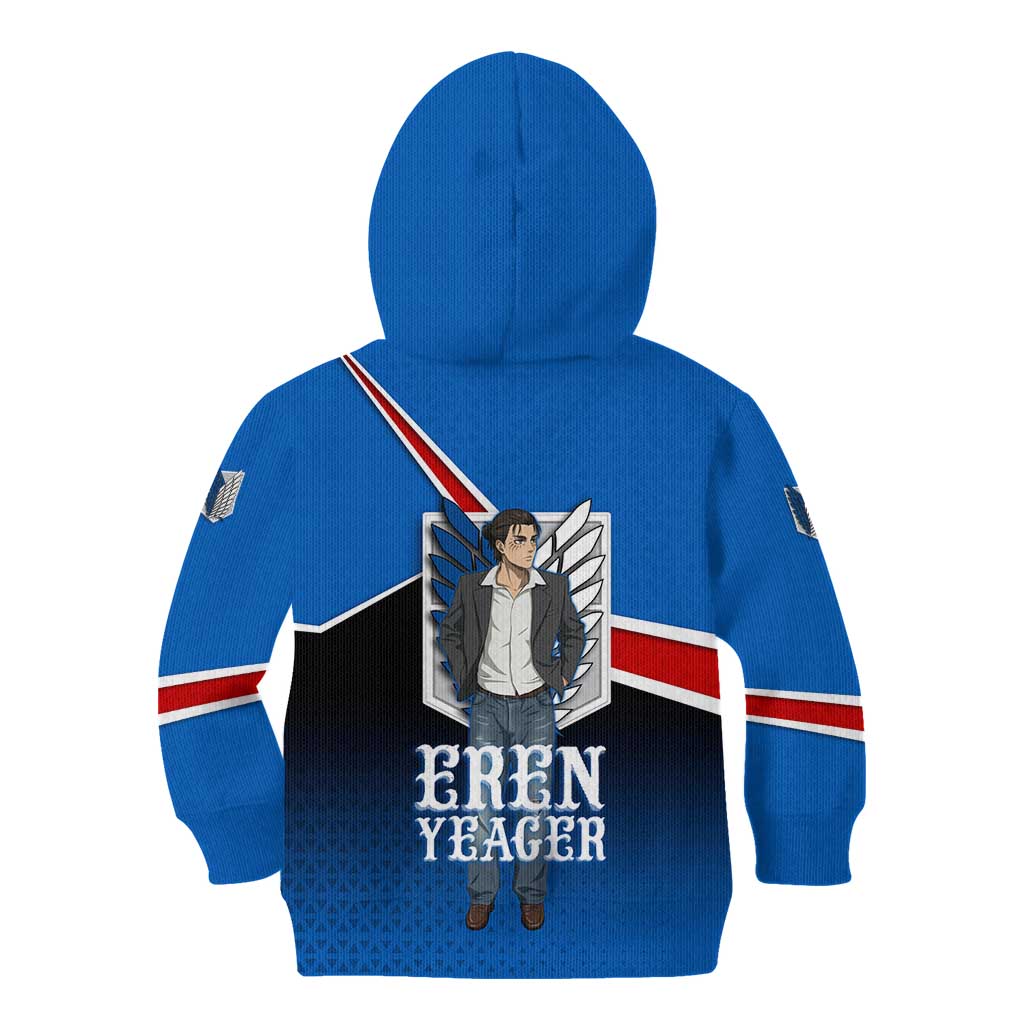 Eren Yeager Attack on Titan Kid Hoodie Anime Modern Rebel Aesthetic