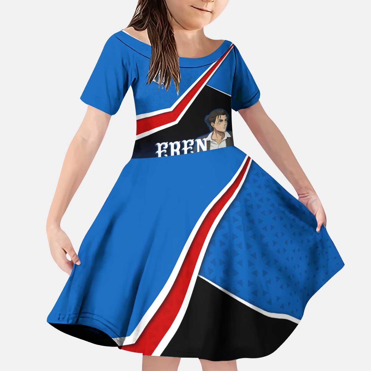 Eren Yeager Attack on Titan Kid Short Sleeve Dress Anime Modern Rebel Aesthetic