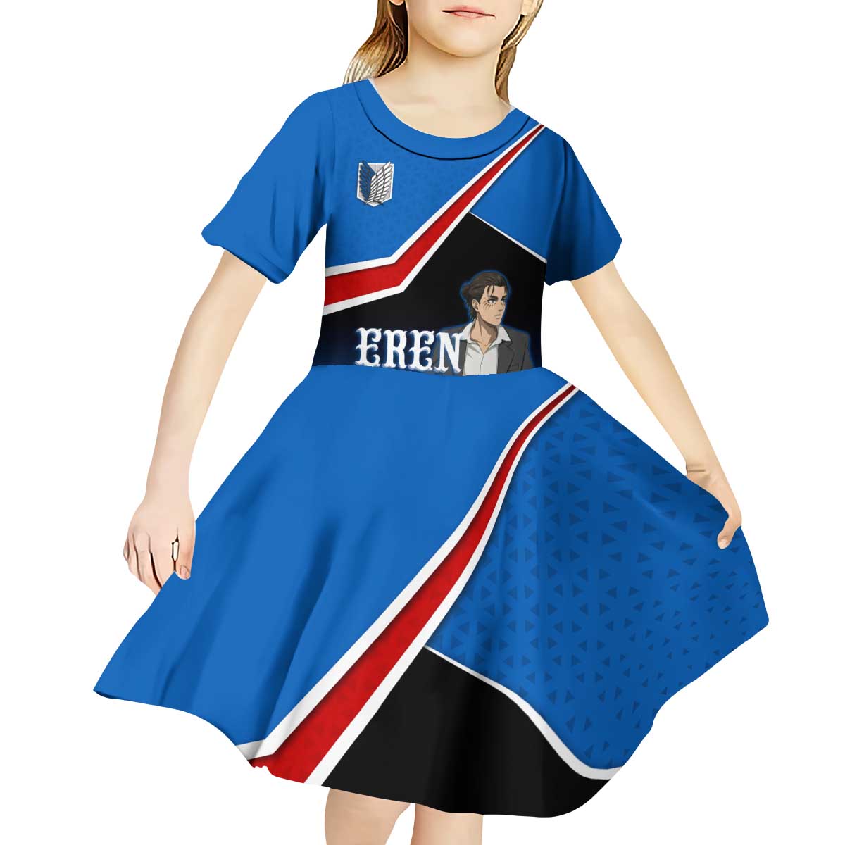 Eren Yeager Attack on Titan Kid Short Sleeve Dress Anime Modern Rebel Aesthetic
