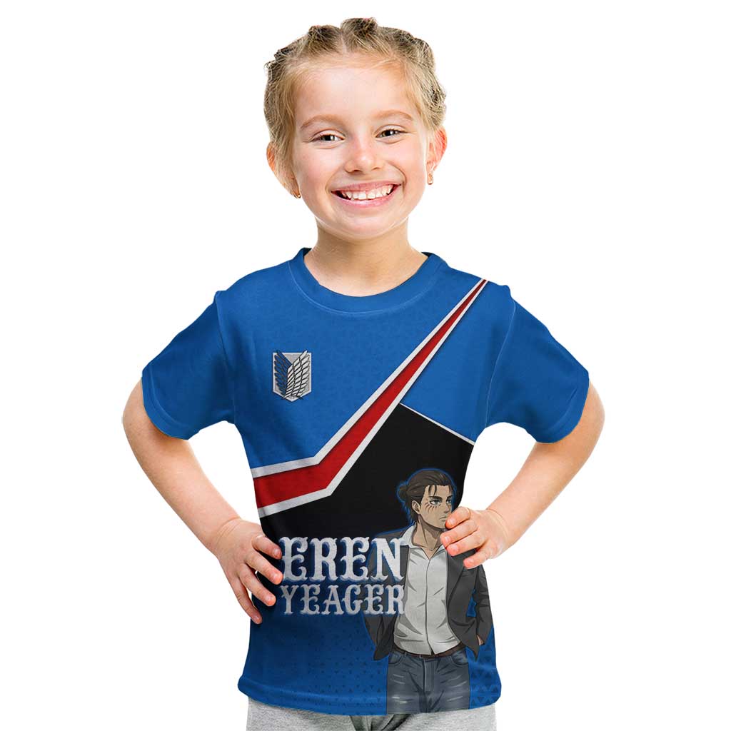 Eren Yeager Attack on Titan Kid T Shirt Anime Modern Rebel Aesthetic