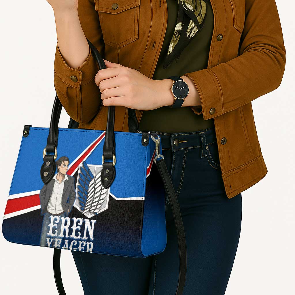 Eren Yeager Attack on Titan Leather Bag Anime Modern Rebel Aesthetic