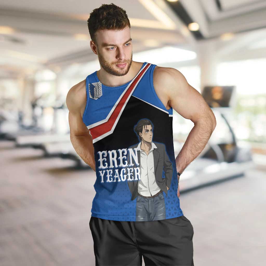 Eren Yeager Attack on Titan Men Tank Top Anime Modern Rebel Aesthetic