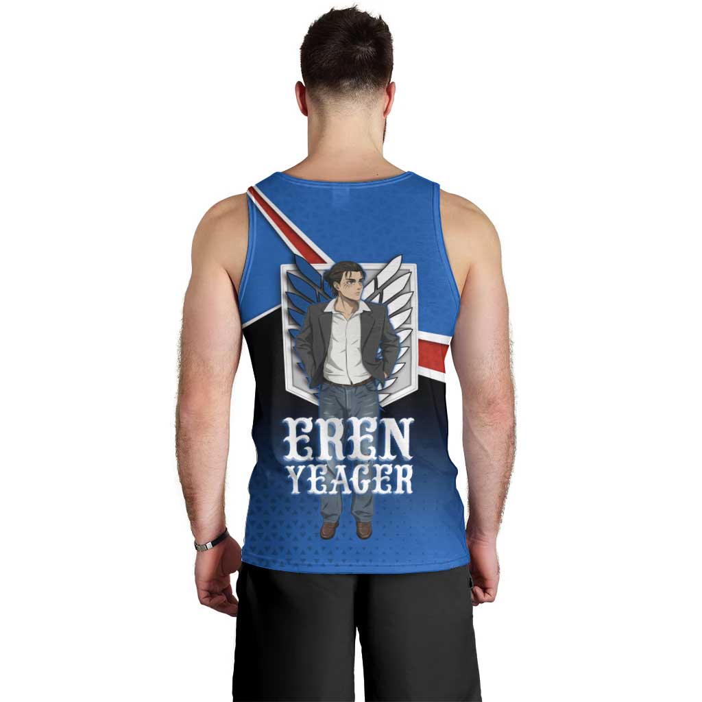 Eren Yeager Attack on Titan Men Tank Top Anime Modern Rebel Aesthetic