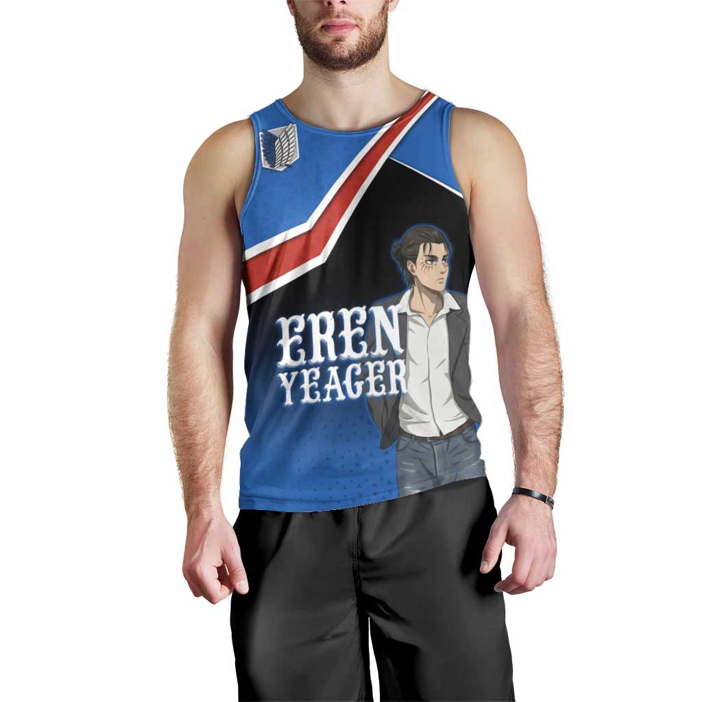 Eren Yeager Attack on Titan Men Tank Top Anime Modern Rebel Aesthetic