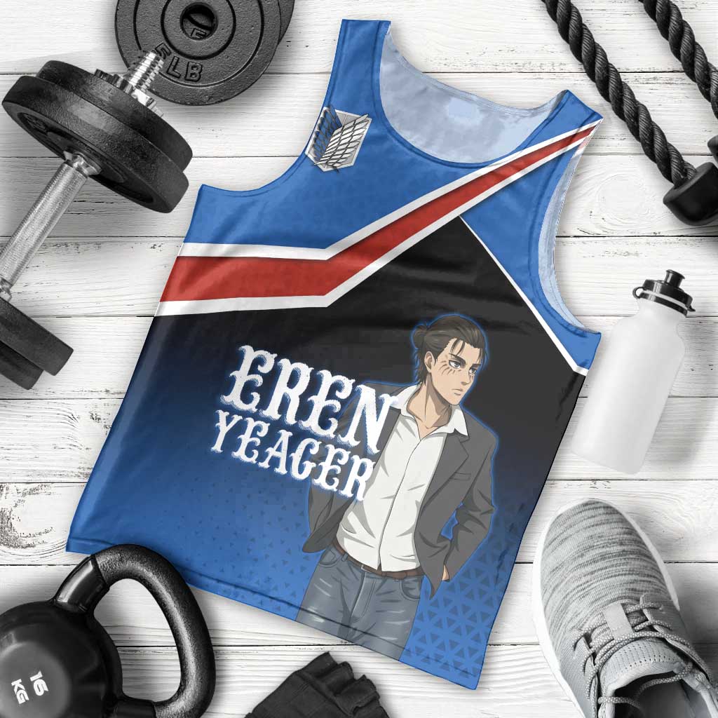 Eren Yeager Attack on Titan Men Tank Top Anime Modern Rebel Aesthetic