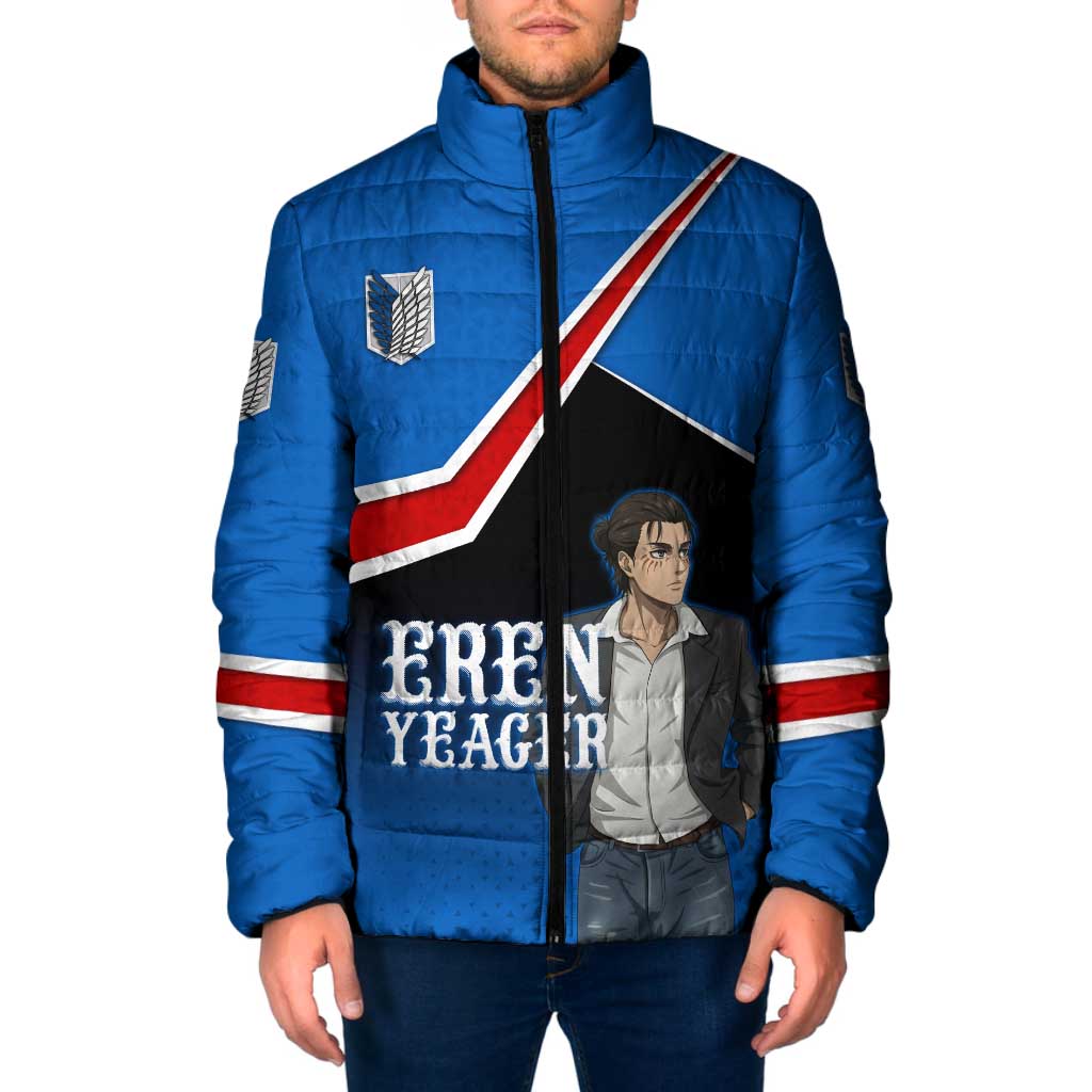 Eren Yeager Attack on Titan Padded Jacket Anime Modern Rebel Aesthetic